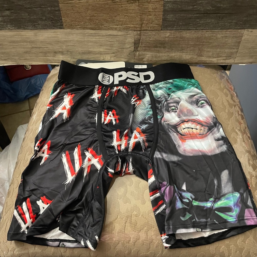 PSD Mens Joker Boxer Briefs DC Comics HA HA Graphic Underwear Small P45-S New
